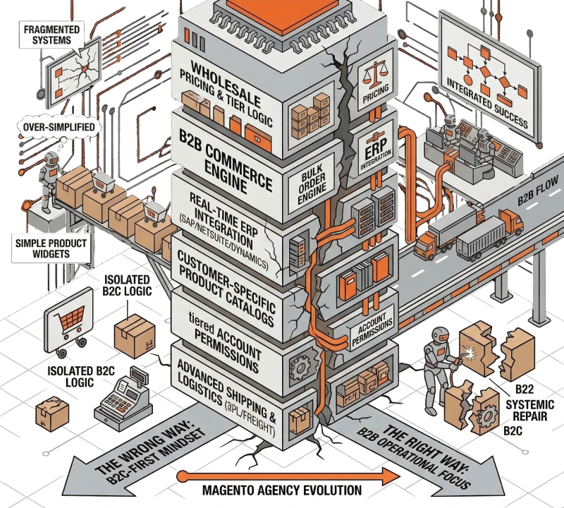 Why B2B and wholesale on Magento breaks